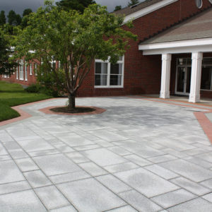 Salt and pepper granite used on commercial patio