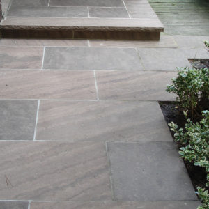 outdoor patio made of Brown wave stone